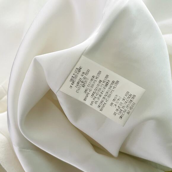 Helmut Lang Sugar Two-Tone Faux-Wrap Dress NEW Optic White Black Small - Picture 8 of 8